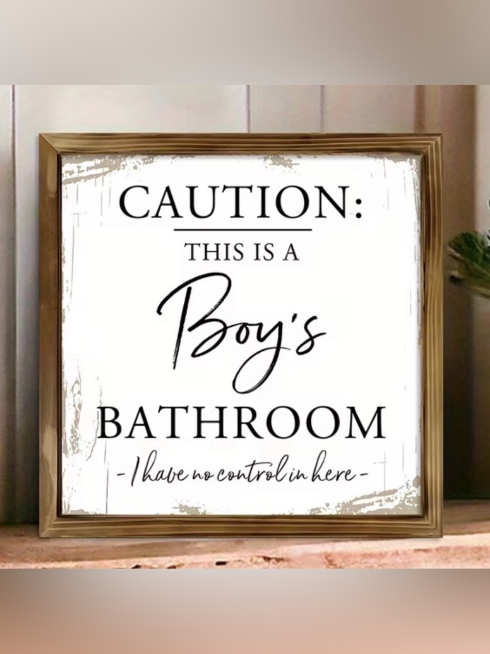 Boy's Bathroom Wall Sign